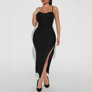 Ava Knit Maxi Dress - Black